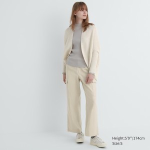 Uniqlo 3D Knit Souffle Yarn Long-Sleeve Naisten Neuletakki Valkoinen | 8152-BHWQN