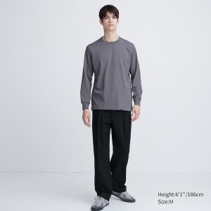 Uniqlo AIRism Cotton UV Protection Crew Neck Miesten T Paidat Harmaat | 8712-QXITU