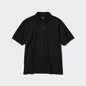 Uniqlo AIRism Regular Collar Miesten Pikeepaita Mustat | 5049-RZYAB