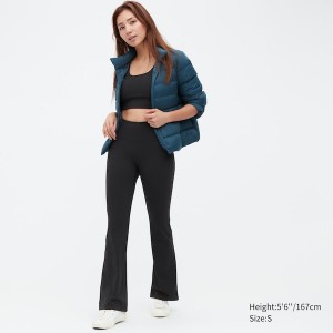 Uniqlo AIRism Soft Flare Naisten Leggings Mustat | 4285-EQXFU