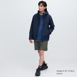 Uniqlo BLOCKTECH Miesten Parka Laivastonsininen | TRQYFH-846