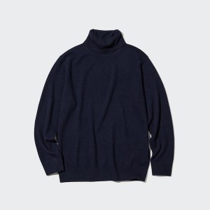 Uniqlo Cashmere Turtleneck Long-Sleeve Miesten Neulepuserot Laivastonsininen | 7032-XOZUH