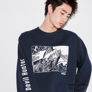 Uniqlo Chainsaw Man × Kosuke Kawamura UT Miesten T Paidat Laivastonsininen | 9831-WKINP