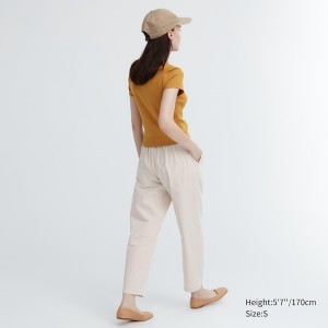 Uniqlo Cotton Relaxed Ankle Naisten Housut Valkoinen | 2586-UESDW