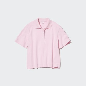 Uniqlo Cropped Relaxed Short-Sleeve Naisten Pikeepaita Pinkki | 4960-SCWAL