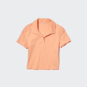 Uniqlo Cropped Skipper Short-Sleeve Naisten Pikeepaita Vaaleanoranssi | 4953-BXOJE