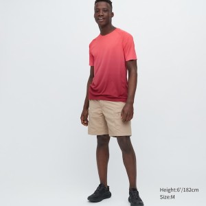 Uniqlo DRY-EX Crew Neck Short-Sleeve Miesten T Paidat Pinkki | 4932-CQMLW