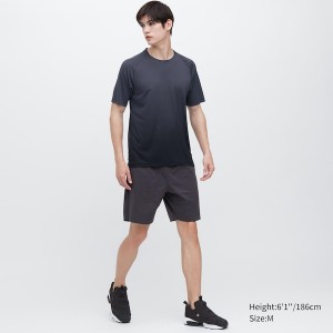 Uniqlo DRY-EX Crew Neck Short-Sleeve Miesten T Paidat Mustat | 7841-WFAPT