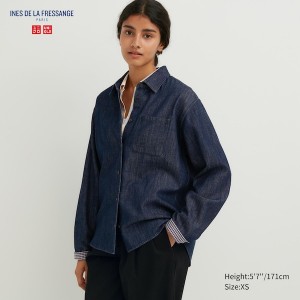 Uniqlo Denim Long-Sleeve Naisten Paidat Laivastonsininen | 0592-LDWEA