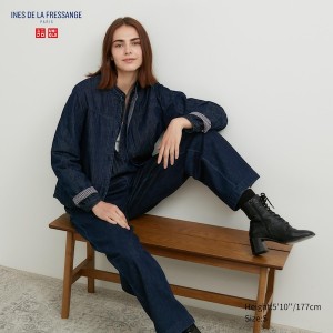 Uniqlo Denim Padded Shirt Naisten jackets Laivastonsininen | 5623-OZPLT