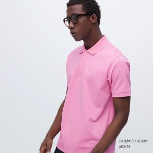 Uniqlo Dry Pique Short-Sleeve Miesten T Paidat Pinkki | 4506-SLMEH