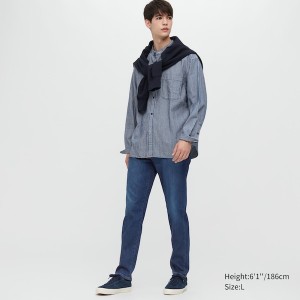 Uniqlo EZY Ultra Stretch Miesten Farkut Sininen | 3109-GJFWZ