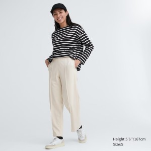 Uniqlo Easy Wide Straight Naisten Housut Valkoinen | 2415-CUNZP