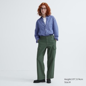 Uniqlo Extra Fine Cotton Broadcloth Long-Sleeve Naisten Paidat Sininen | 4120-JYKFL