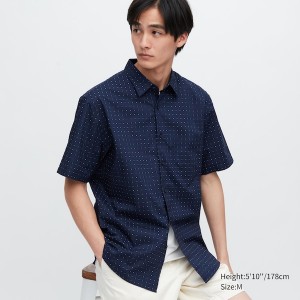 Uniqlo Extra Fine Cotton Short-Sleeve Miesten Paidat Laivastonsininen | 5190-OUCVR