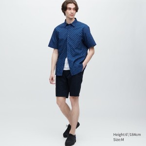 Uniqlo Extra Fine Cotton Short-Sleeve Miesten Paidat Sininen | 2956-KGXZP