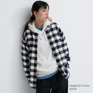 Uniqlo Flannel Checked Long-Sleeve Naisten Paidat Sininen | 6548-PSKUH