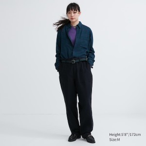 Uniqlo Flannel Checked Long-Sleeve Naisten Paidat Tummanvihreä | 8604-PFTGU