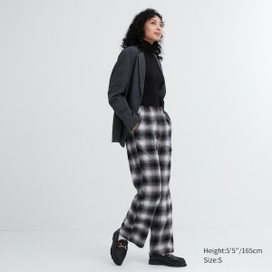 Uniqlo Flannel Checked Naisten Housut Harmaat | 4673-WZBAV