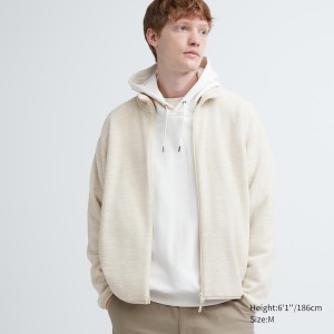 Uniqlo Fleece Full-Zip Long-Sleeve Miesten jackets Valkoinen | EUJYLG-079