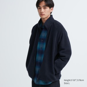 Uniqlo Fleece Long-Sleeve Full-Zip Miesten jackets Laivastonsininen | QUYDKR-304