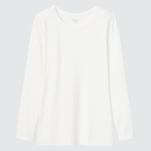 Uniqlo HEATTECH Crew Neck Long-Sleeve Naisten T Paidat Valkoinen | 3145-CALSV