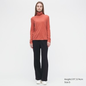 Uniqlo HEATTECH Fleece Turtleneck Long-Sleeve Naisten T Paidat Oranssi | 5723-DVFBW