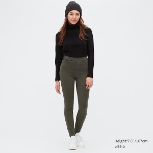 Uniqlo HEATTECH Ultra Stretch High-Rise Leggings Naisten Housut Oliivinvihreä | 6275-DJLRC