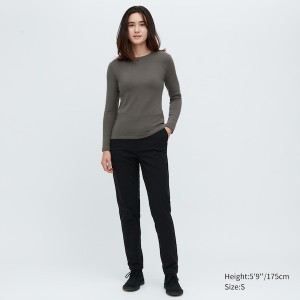 Uniqlo HEATTECH Ultra Warm Crew Neck Long-Sleeve Naisten T Paidat Harmaat | 8725-RUMWC