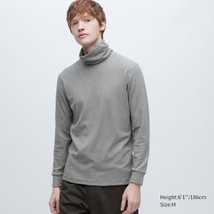 Uniqlo HEATTECH Ultra Warm Turtleneck Long-Sleeve Miesten T Paidat Harmaat | 8430-YEWNI