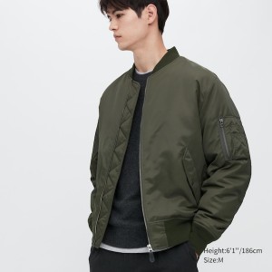 Uniqlo MA-1 Blouson Miesten jackets Oliivinvihreä | 0659-ULMBG