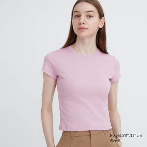 Uniqlo Mini Short-Sleeve Naisten T Paidat Pinkki | 1456-AOZKN