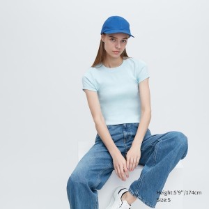 Uniqlo Mini Short-Sleeve Naisten T Paidat Sininen | 9207-UEHRB