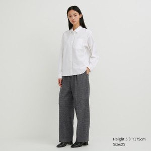 Uniqlo Oxford Long-Sleeve Naisten Paidat Valkoinen | 5318-BRSQA