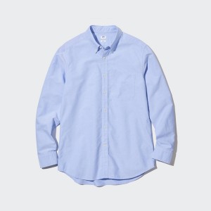 Uniqlo Oxford Slim-Fit Long-Sleeve Miesten Paidat Sininen | 8907-PXMIN