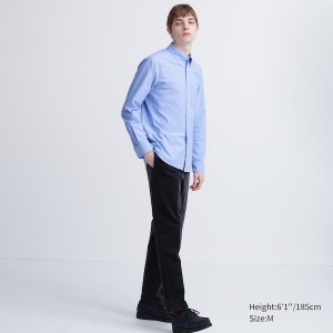 Uniqlo Oxford Slim-Fit Long-Sleeve Miesten Paidat Valkoinen | 9460-DNJTU