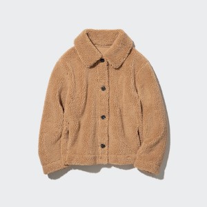 Uniqlo Pile-Lined Fleece Naisten jackets Ruskea | 3614-IKHGQ