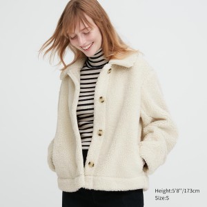 Uniqlo Pile-Lined Fleece Naisten jackets Valkoinen | 9186-SQYPZ