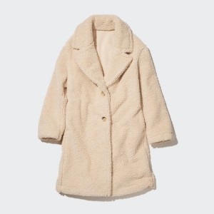 Uniqlo Pile-Lined Fleece Tailored Naisten Takit Beige | 4183-HVCPJ