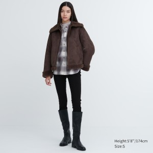 Uniqlo Pile-Lined Naisten jackets Ruskea | 4362-NHWPY