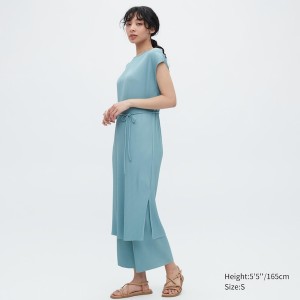 Uniqlo Pleated Straight Naisten Housut Sininen | 6241-EKAOP