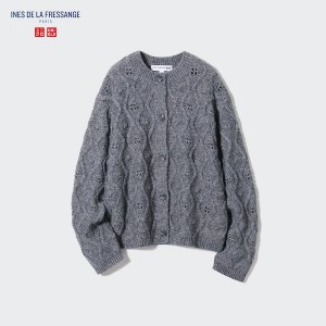 Uniqlo Pointelle Crew Neck Long-Sleeve Naisten Neuletakki Harmaat | 8724-JFRPW