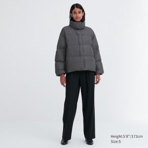 Uniqlo Powder Soft Down Naisten jackets Tummanharmaat | 3687-FMTQC