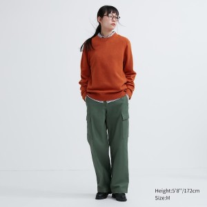 Uniqlo Premium Lambswool Crew Neck Long Sleeve Naisten Neulepuserot Oranssi | 8457-VJCXD