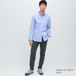 Uniqlo Premium Linen Long-Sleeve Miesten Paidat Valkoinen | 5304-CZRFD