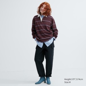 Uniqlo Rugger Long-Sleeve Naisten Pikeepaita Viininpunainen | 2941-FUVLM