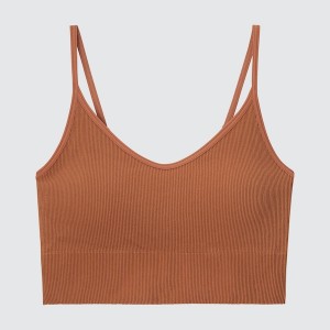 Uniqlo Seamless Half Camisole Naisten Rintaliivit Ruskea | 9872-XGASZ