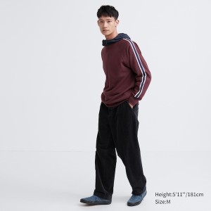 Uniqlo Side-Stripe Miesten Puserot Viininpunainen | 7056-DEQAJ