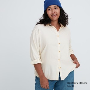 Uniqlo Soft Brushed Long-Sleeve Naisten Paidat Valkoinen | 3921-IAWLF