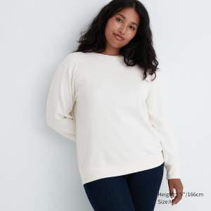 Uniqlo Soft Knitted Fleece Crew Neck Long-Sleeve Naisten T Paidat Valkoinen | 6278-MSJCK